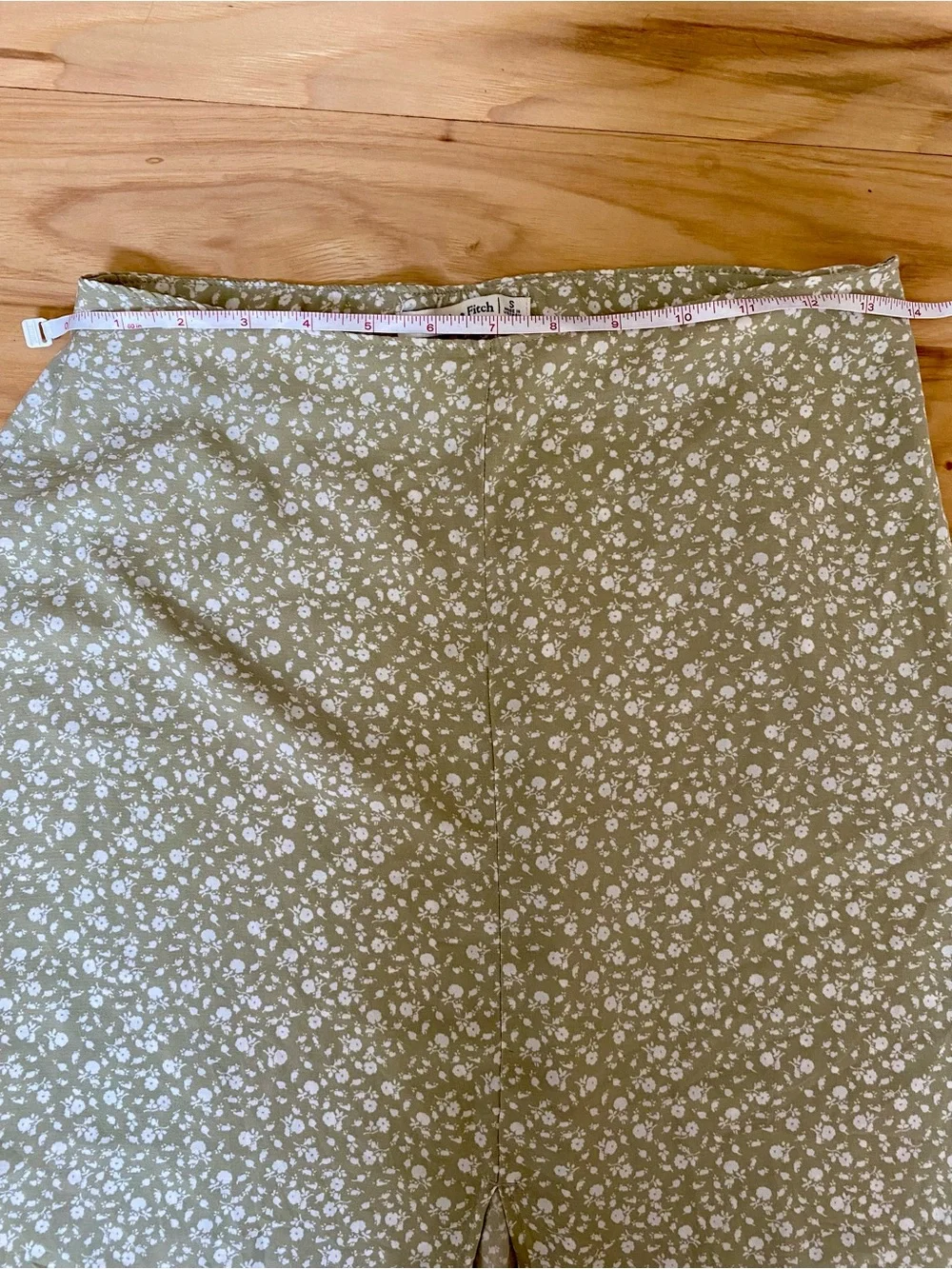 Abercrombie and Fitch Midi Skirt Green Floral Summer Midi Cottagecore Small - Picture 9 of 9